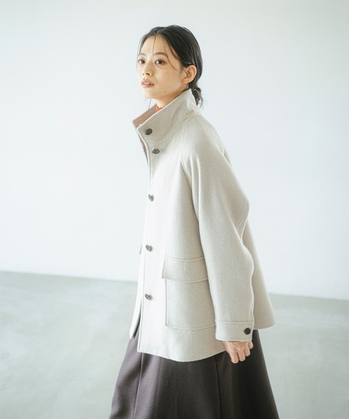 B:MING by BEAMS（ビーミングバイビームス）の「スタンドカラー コート（その他アウター・レディース・グレー/ナチュラル・SMALL/MEDIUM）」の15枚目の写真