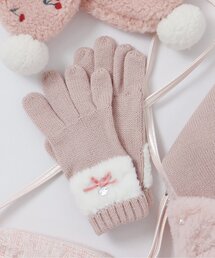 apres les cours | 【ジュニア対応】リボンファー手袋(手袋)