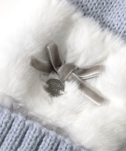 apres les cours（アプレレクール）の「【ジュニア対応】リボンファー手袋（手袋・キッズ・アイボリー/ピンク/サックスブルー・95/140/120）」の9枚目の写真