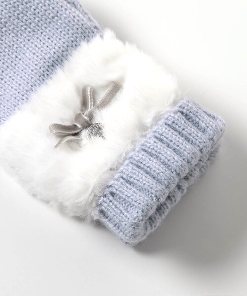 apres les cours（アプレレクール）の「【ジュニア対応】リボンファー手袋（手袋・キッズ・アイボリー/ピンク/サックスブルー・95/140/120）」の10枚目の写真