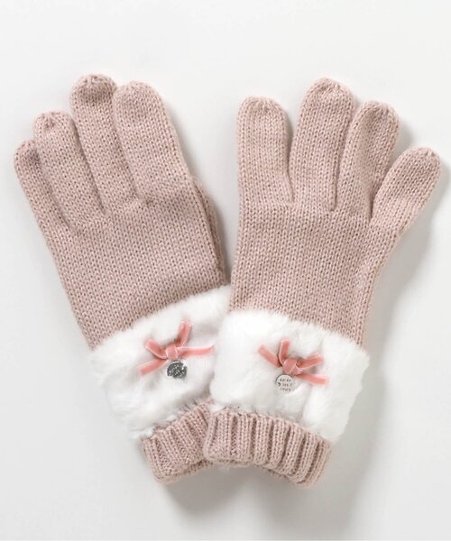 apres les cours（アプレレクール）の「【ジュニア対応】リボンファー手袋（手袋・キッズ・アイボリー/ピンク/サックスブルー・95/140/120）」の13枚目の写真