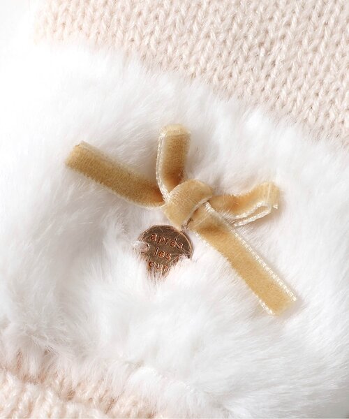 apres les cours（アプレレクール）の「【ジュニア対応】リボンファー手袋（手袋・キッズ・アイボリー/ピンク/サックスブルー・95/140/120）」の16枚目の写真