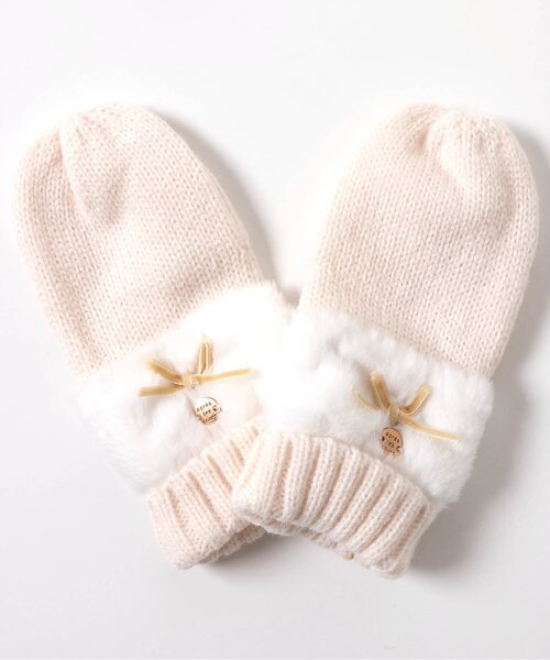 apres les cours（アプレレクール）の「【ジュニア対応】リボンファー手袋（手袋・キッズ・アイボリー/ピンク/サックスブルー・95/140/120）」の17枚目の写真