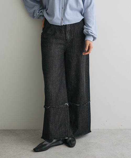 CRAFT STANDARD BOUTIQUE（クラフトスタンダードブティック）の「ロールアップ風ストレートデニムパンツ（デニムパンツ・レディース・ブラック/インディゴブルー・L/M）」の2枚目の写真