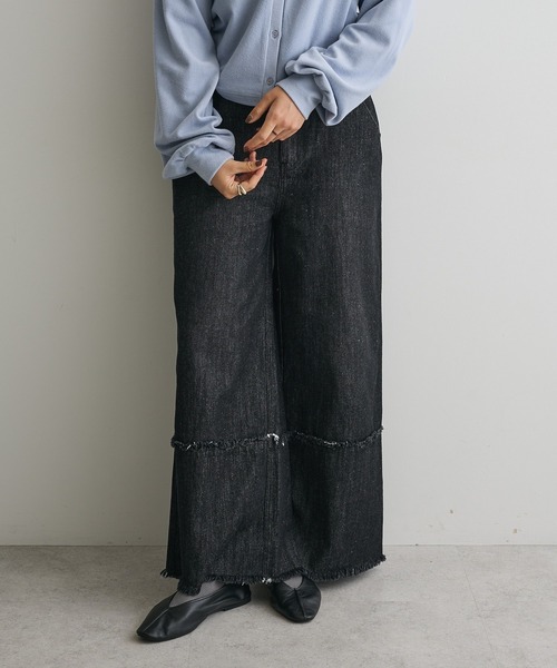 CRAFT STANDARD BOUTIQUE（クラフトスタンダードブティック）の「ロールアップ風ストレートデニムパンツ（デニムパンツ・レディース・ブラック/インディゴブルー・L/M）」の3枚目の写真