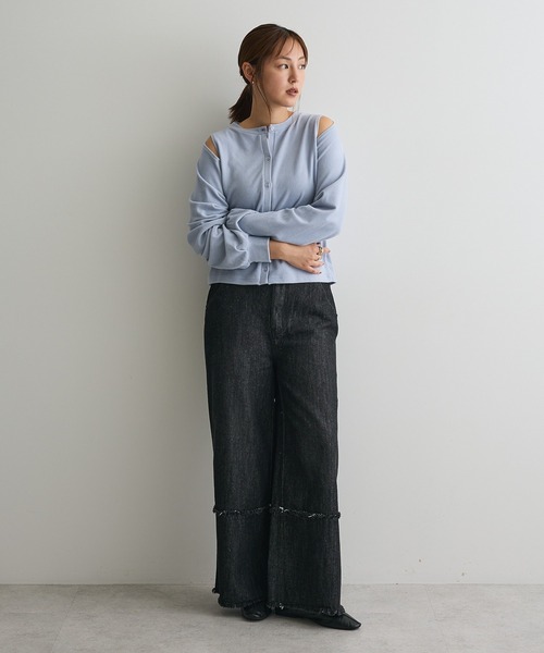 CRAFT STANDARD BOUTIQUE（クラフトスタンダードブティック）の「ロールアップ風ストレートデニムパンツ（デニムパンツ・レディース・ブラック/インディゴブルー・L/M）」の9枚目の写真