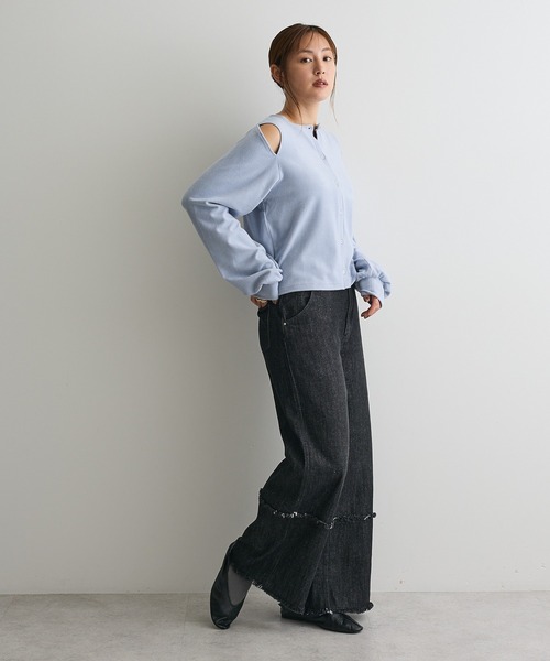 CRAFT STANDARD BOUTIQUE（クラフトスタンダードブティック）の「ロールアップ風ストレートデニムパンツ（デニムパンツ・レディース・ブラック/インディゴブルー・L/M）」の11枚目の写真