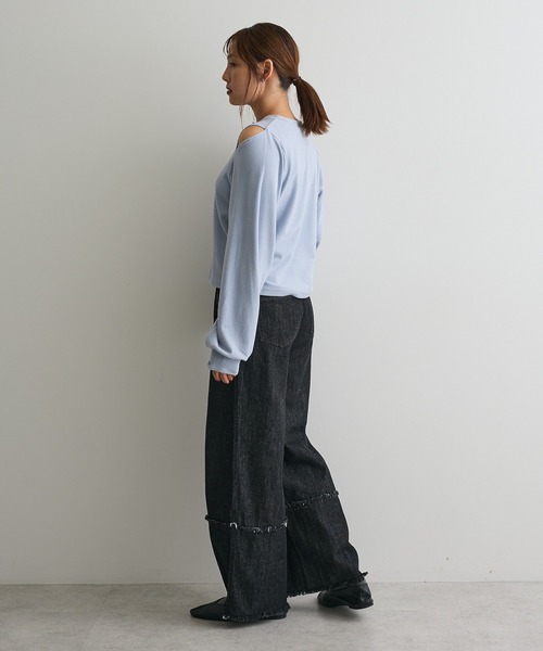 CRAFT STANDARD BOUTIQUE（クラフトスタンダードブティック）の「ロールアップ風ストレートデニムパンツ（デニムパンツ・レディース・ブラック/インディゴブルー・L/M）」の14枚目の写真