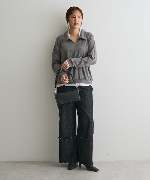 CRAFT STANDARD BOUTIQUE（クラフトスタンダードブティック）の「ロールアップ風ストレートデニムパンツ（デニムパンツ・レディース・ブラック/インディゴブルー・L/M）」の15枚目の写真