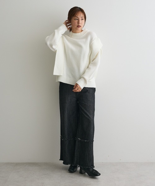 CRAFT STANDARD BOUTIQUE（クラフトスタンダードブティック）の「ロールアップ風ストレートデニムパンツ（デニムパンツ・レディース・ブラック/インディゴブルー・L/M）」の16枚目の写真