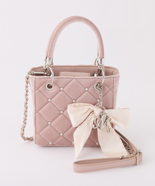 チャーム付きキルティングミニショルダー ピンク one after another NICE CLAUP（ワンアフターアナザーナイスクラップ