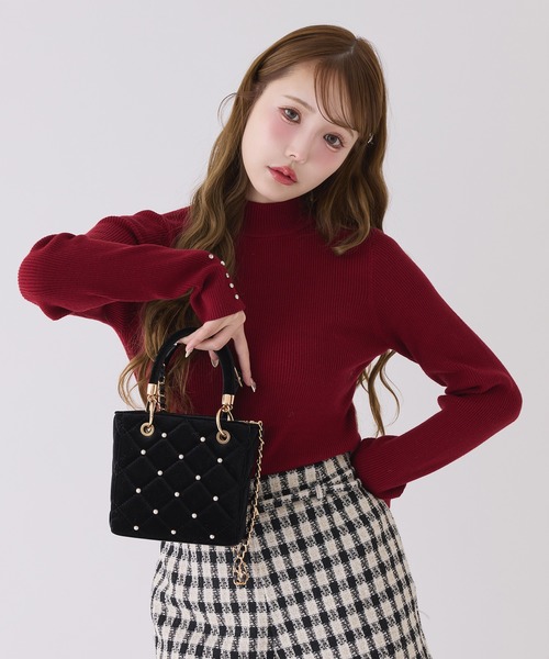 セール】【HolidayCollection】チャーム付きキルティングミニバッグ