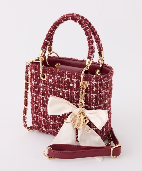 セール】【HolidayCollection】チャーム付きキルティングミニバッグ