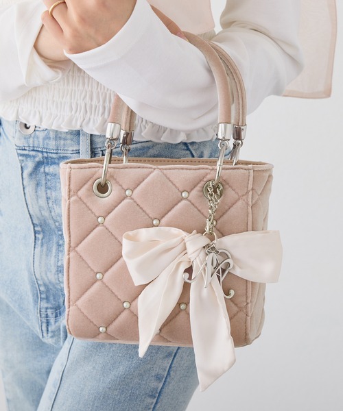 セール】【HolidayCollection】チャーム付きキルティングミニバッグ