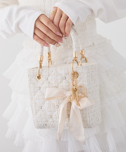 セール】【HolidayCollection】チャーム付きキルティングミニバッグ