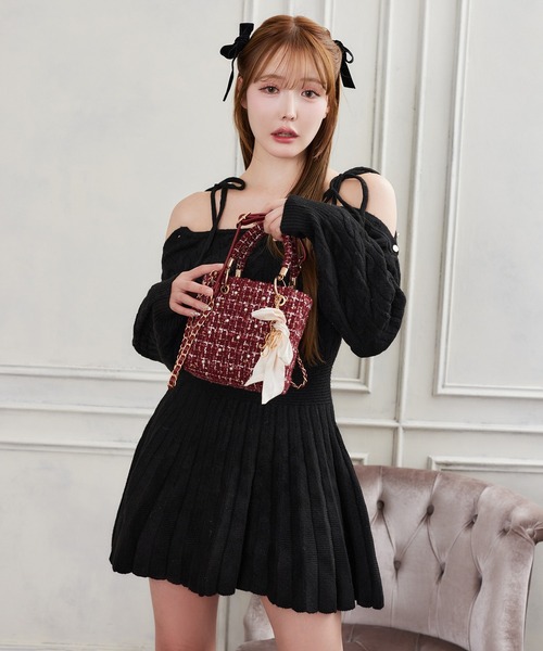 one after another NICE CLAUP（ワンアフターアナザーナイスクラップ）の「【HolidayCollection】チャーム付きキルティングミニバッグ（ショルダーバッグ・レディース・アイボリー/ブラック/ピンク/レッド/ホワイト系その他・FREE）」の18枚目の写真