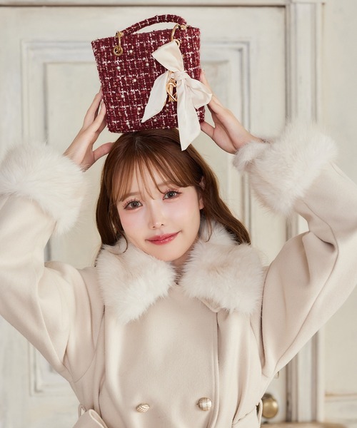 one after another NICE CLAUP（ワンアフターアナザーナイスクラップ）の「【HolidayCollection】チャーム付きキルティングミニバッグ（ショルダーバッグ・レディース・アイボリー/ブラック/ピンク/レッド/ホワイト系その他・FREE）」の19枚目の写真