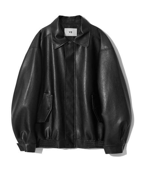 VTWO(ブイツー)の「465-3 VEGAN LEATHER OVERFIT JACKET_BLACK(ライダースジャケット・レディース・その他・MEDIUM/LARGE)」の1枚目の写真