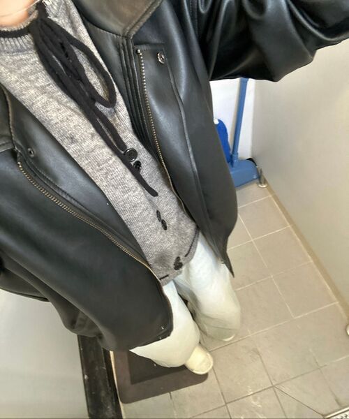 VTWO(ブイツー)の「465-3 VEGAN LEATHER OVERFIT JACKET_BLACK(ライダースジャケット・レディース・その他・MEDIUM/LARGE)」の9枚目の写真