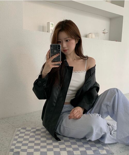 VTWO(ブイツー)の「465-3 VEGAN LEATHER OVERFIT JACKET_BLACK(ライダースジャケット・レディース・その他・MEDIUM/LARGE)」の13枚目の写真
