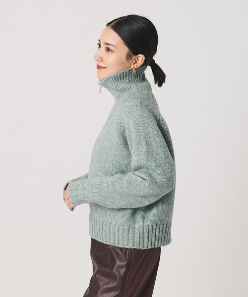 BEAUTY&YOUTH UNITED ARROWS(ビューティーアンドユースユナイテッドアローズ)の「ウールナイロン ハーフジップ ニットプルオーバー(ニット/セーター・レディース・グレー系/ネイビー/ライム・FREE)」の8枚目の写真
