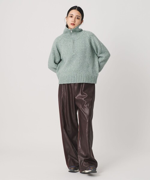 BEAUTY&YOUTH UNITED ARROWS(ビューティーアンドユースユナイテッドアローズ)の「ウールナイロン ハーフジップ ニットプルオーバー(ニット/セーター・レディース・グレー系/ネイビー/ライム・FREE)」の9枚目の写真