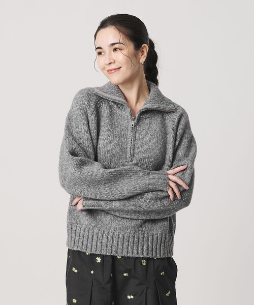 セール】ウールナイロン ハーフジップ ニットプルオーバー（ニット