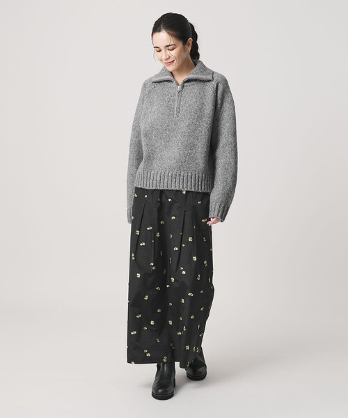 BEAUTY&YOUTH UNITED ARROWS(ビューティーアンドユースユナイテッドアローズ)の「ウールナイロン ハーフジップ ニットプルオーバー(ニット/セーター・レディース・グレー系/ネイビー/ライム・FREE)」の11枚目の写真