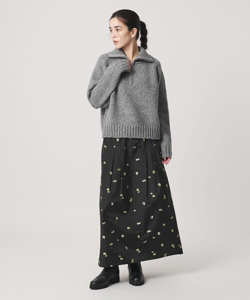 BEAUTY&YOUTH UNITED ARROWS(ビューティーアンドユースユナイテッドアローズ)の「ウールナイロン ハーフジップ ニットプルオーバー(ニット/セーター・レディース・グレー系/ネイビー/ライム・FREE)」の12枚目の写真