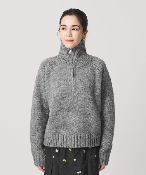 BEAUTY&YOUTH UNITED ARROWS(ビューティーアンドユースユナイテッドアローズ)の「ウールナイロン ハーフジップ ニットプルオーバー(ニット/セーター・レディース・グレー系/ネイビー/ライム・FREE)」の13枚目の写真