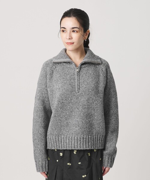 BEAUTY&YOUTH UNITED ARROWS(ビューティーアンドユースユナイテッドアローズ)の「ウールナイロン ハーフジップ ニットプルオーバー(ニット/セーター・レディース・グレー系/ネイビー/ライム・FREE)」の16枚目の写真