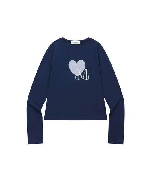 モアドットハートロゴラウンドネック長袖Tシャツ（2カラー）（Tシャツ