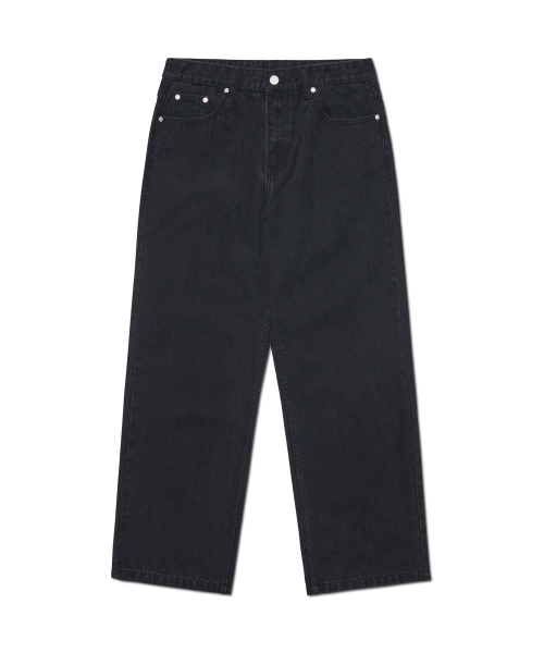 NOMANUAL(NOMANUAL)の「STRAIGHT WIDE DENIM PANTS - BLACK(デニムパンツ・レディース・その他・LARGE/X-LARGE/SMALL/MEDIUM)」の1枚目の写真