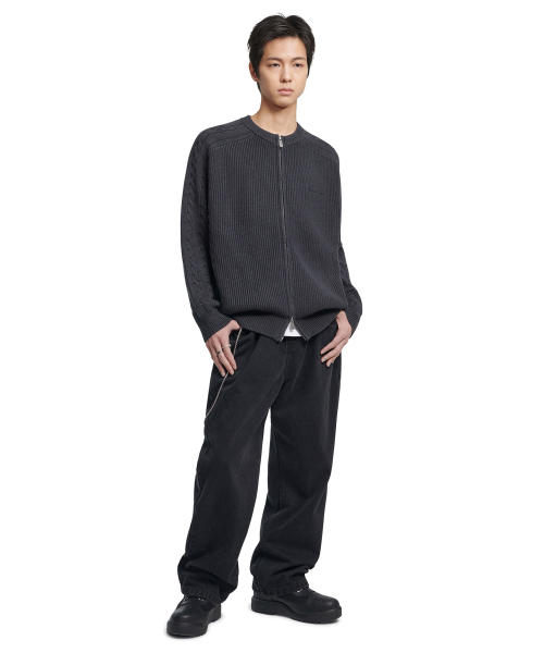 NOMANUAL(NOMANUAL)の「STRAIGHT WIDE DENIM PANTS - BLACK(デニムパンツ・レディース・その他・LARGE/X-LARGE/SMALL/MEDIUM)」の3枚目の写真