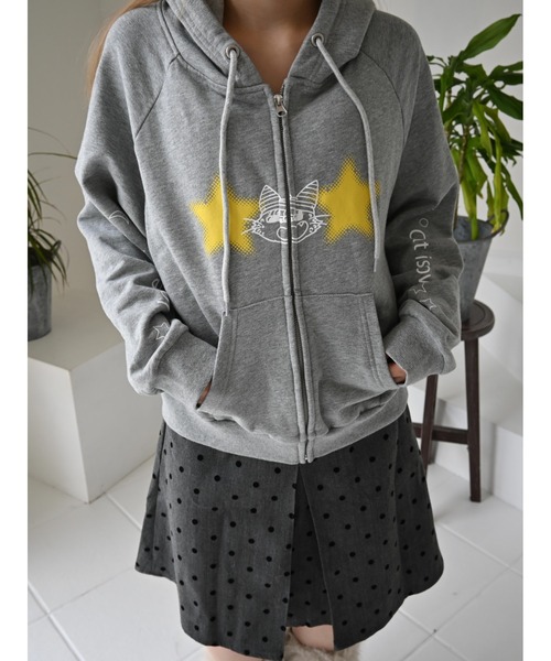 lanan select（ラナンセレクト）の「ショート丈ボリュームシルエットパーカー / Cropped Oversized Hoodie（パーカー・レディース・グレー・FREE）」の8枚目の写真