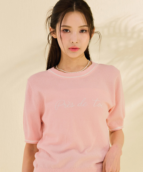 CHASECULT(チェイスカルト)の「レディース刺繍ポイント半袖スウェット-DBRG5674D0P(ニット/セーター・レディース・PINK・85/90)」の2枚目の写真