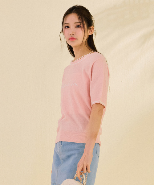 CHASECULT(チェイスカルト)の「レディース刺繍ポイント半袖スウェット-DBRG5674D0P(ニット/セーター・レディース・PINK・85/90)」の3枚目の写真