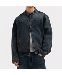 UNDEROFF（アンダーオフ）の「ウォッシングクロップデニムバイカージャケットインディゴ（デニムジャケット）」