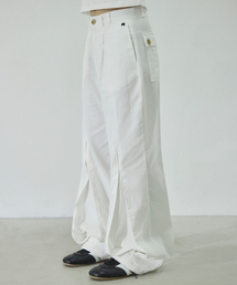 SLEEKGLOW（スリック グロウ）の「Front Detail Cotton Pants [White]（その他パンツ・レディース）」