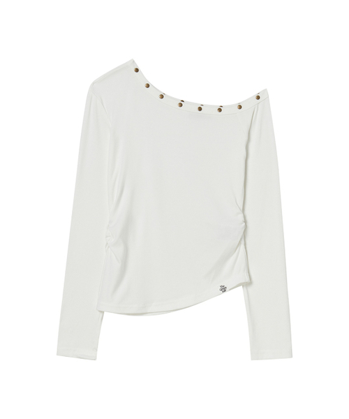THE GREEN LAB（ザグリーンラボ）の「スタッズワンショルダー ロングスリーブ [アイボリー]（Tシャツ/カットソー・レディース・その他・FREE）」の19枚目の写真