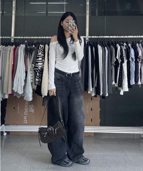 THE GREEN LAB（ザグリーンラボ）の「スタッズワンショルダー ロングスリーブ [アイボリー]（Tシャツ/カットソー・レディース・その他・FREE）」の8枚目の写真