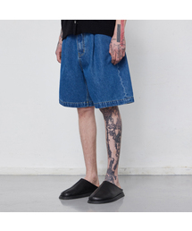 VTWO（ブイツー）の「ウォッシュドワンタックデニムショーツ (ブルー)（その他パンツ）」