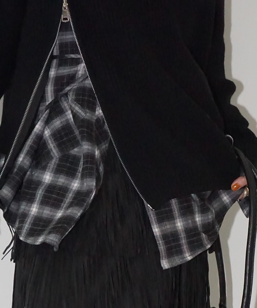 chuclla（チュクラ）の「サイドジップ ハイネックリブニット chw25a132（ニット/セーター・レディース・ベージュ/ブラック/グレー・FREE）」の6枚目の写真