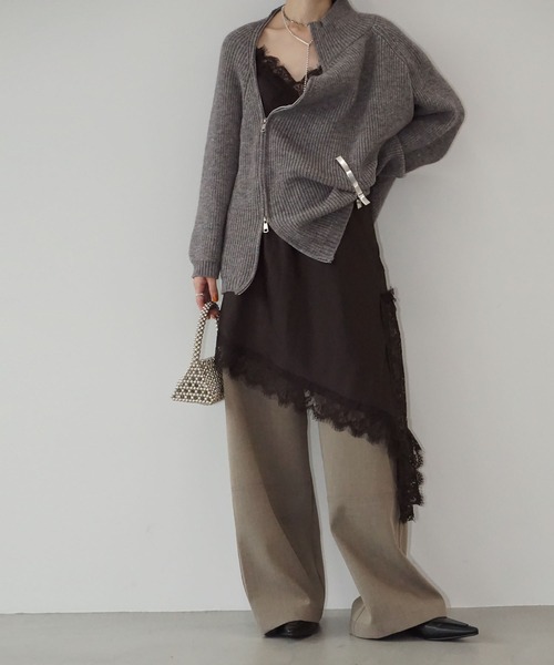 chuclla（チュクラ）の「サイドジップ ハイネックリブニット chw25a132（ニット/セーター・レディース・ベージュ/ブラック/グレー・FREE）」の11枚目の写真