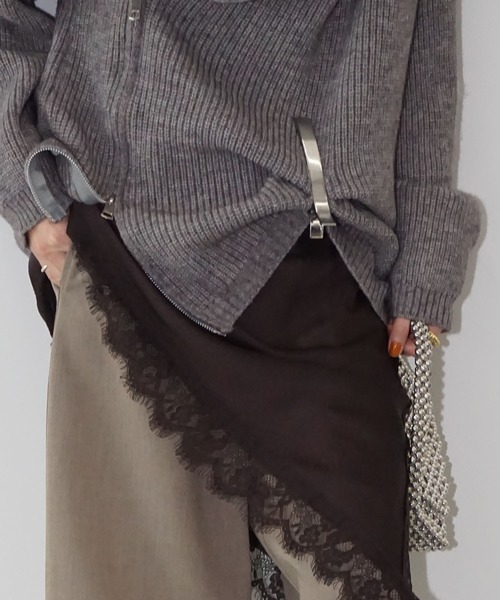 chuclla（チュクラ）の「サイドジップ ハイネックリブニット chw25a132（ニット/セーター・レディース・ベージュ/ブラック/グレー・FREE）」の17枚目の写真