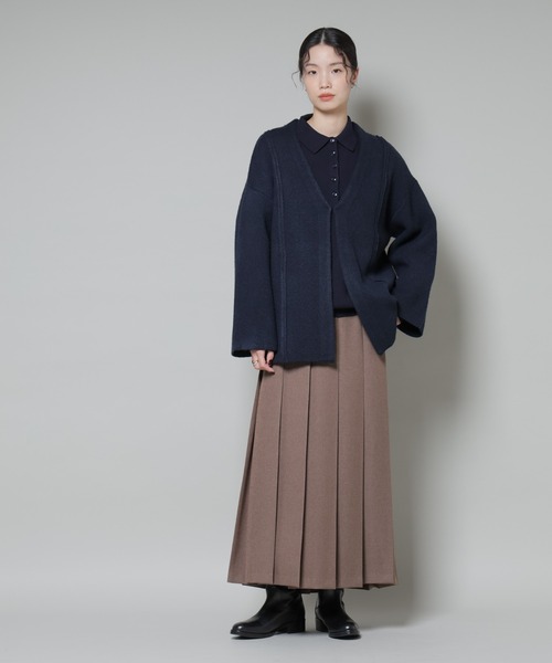 NANO universe（ナノユニバース）の「総針ニットジャケットカーディガン（カーディガン/ボレロ・レディース・チャコール/ネイビー/ブラウン・FREE）」の10枚目の写真