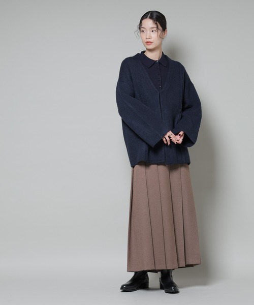 NANO universe（ナノユニバース）の「総針ニットジャケットカーディガン（カーディガン/ボレロ・レディース・チャコール/ネイビー/ブラウン・FREE）」の11枚目の写真