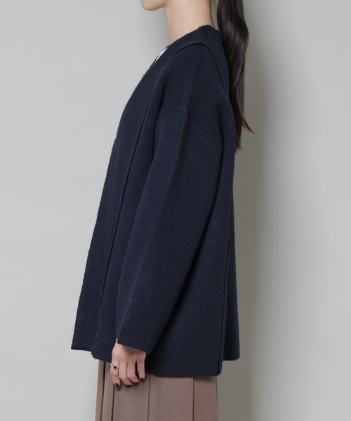 NANO universe（ナノユニバース）の「総針ニットジャケットカーディガン（カーディガン/ボレロ・レディース・チャコール/ネイビー/ブラウン・FREE）」の16枚目の写真