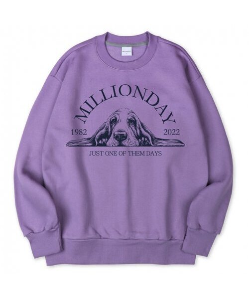 MILLION DAY(ミリオンデイ)の「MILLION PUPPY DAYS SWEATSHIRT(スウェット・レディース・イエロー/アイボリー/ホワイト/パープル・LARGE/X-LARGE/MEDIUM)」の7枚目の写真