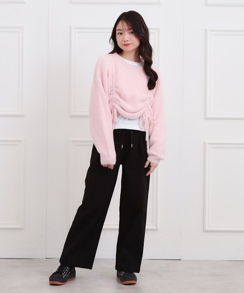セール】裏起毛イージーロングパンツ（その他パンツ）｜PINK-latte